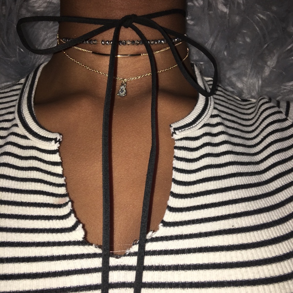 1 chocker (4) in (1) attachment choker necklace